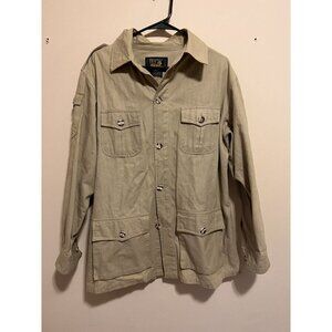 BRANDED LION 55% SILK  45% Cotton demi-season  jacket Size L Beige Color